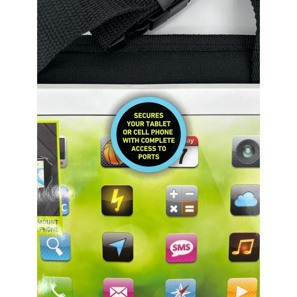 Sharper Image Universal Tablet Holder Car Seat Mount Black Adjustable‎ Strap NEW